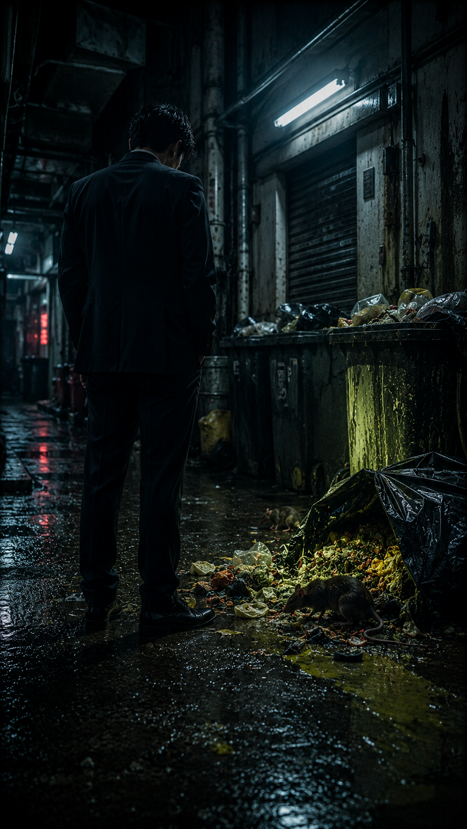Rain-soaked Hong Kong alley scene from Kowloon Undertow